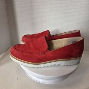 Paul Green Women's Tripoli Red Nubuck Loafers Size 8.5